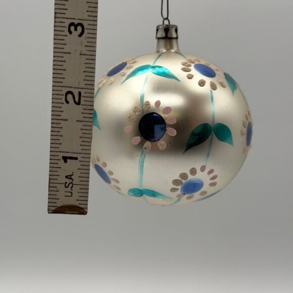 Fantasia Jumbo Mercury Glass Vintage Christmas Ornament Poland Flower Daisy - Picture 5 of 11